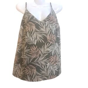 A New Day‎ Tank Top Palm Leaf Print Sleeveless Casual Top XL